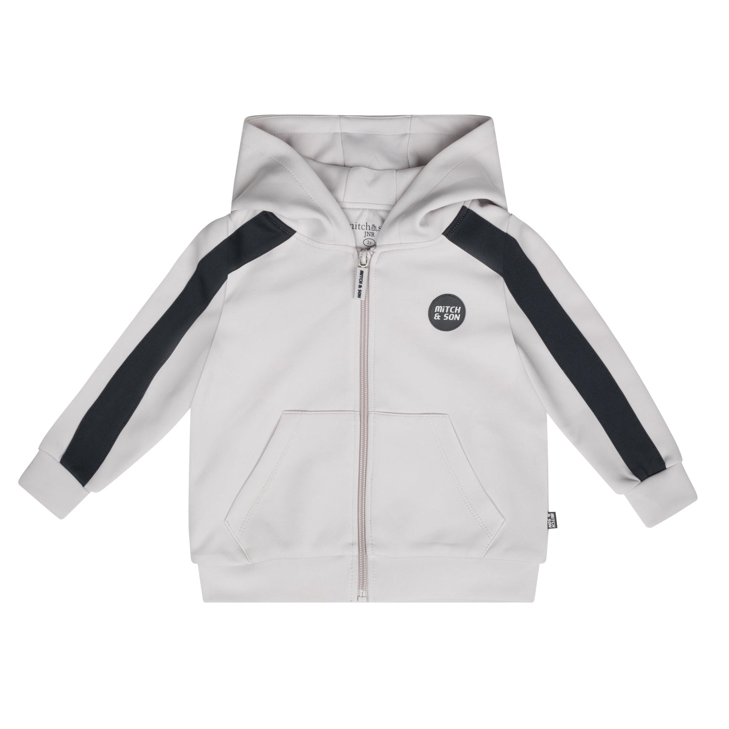 MITCH & SON Boys Poly Zipper Tracksuit Stone Grey MITCH & SON Boys Poly Zipper Tracksuit Stone Grey
