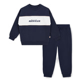 MITCH & SON Classic Collection. The Sean tracksuit features a colour block design a sweatshirt and matching joggers. Dark Navy