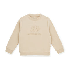 MITCH & SON Classic Collection. The Seth tracksuit features a sweatshirt with subtle embossed logo detailing and matching joggers. Designed with ribbed trims for a comfortable, easy fit. Stone Beige