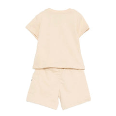 Beige Moschino t-shirt and shorts set