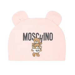 Baby Moschino Bear Logo Hat Sugar Rose