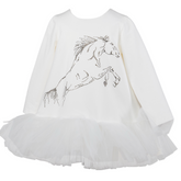 Daga diamante tulle Dress. Ivory