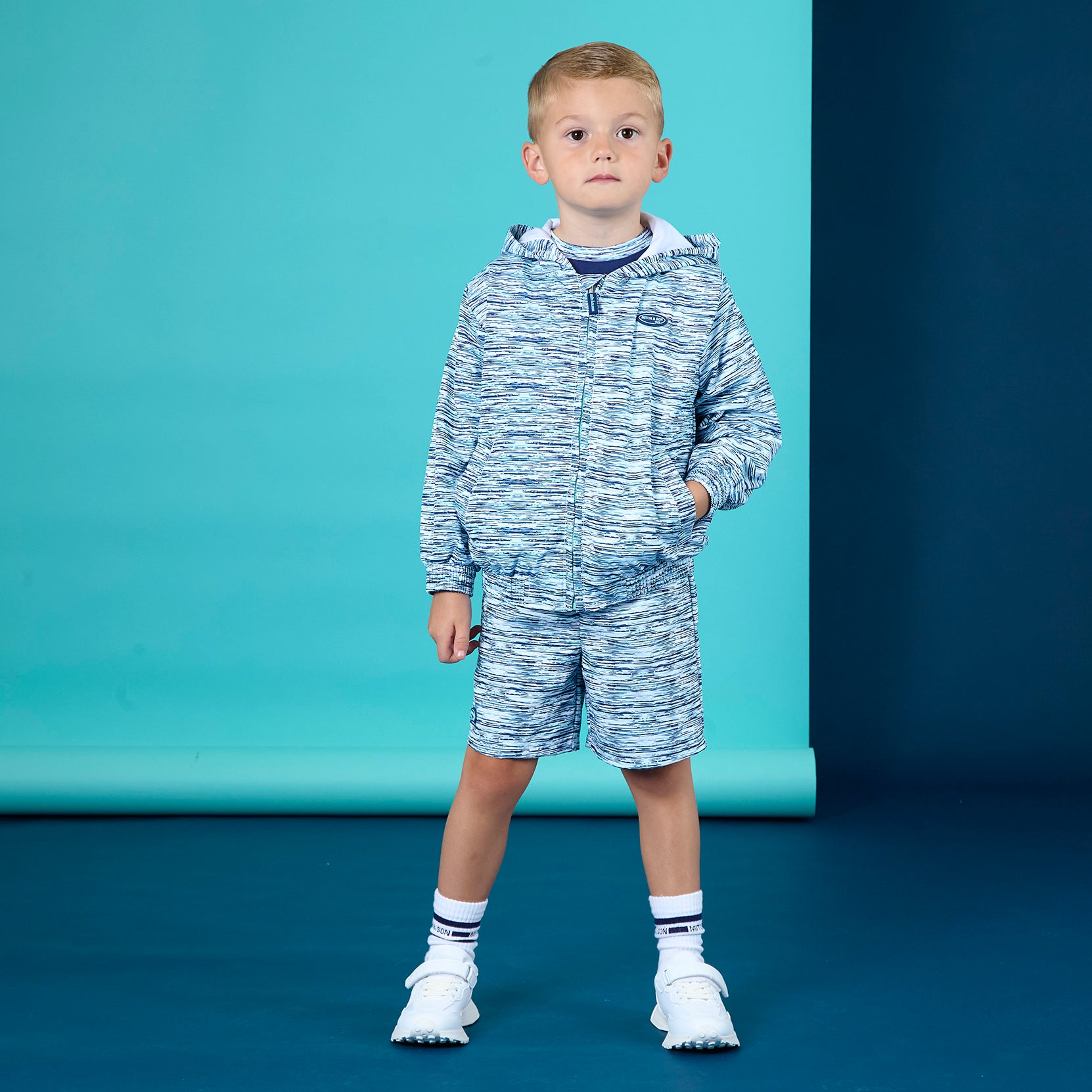 MITCH & SON JNR Space Dye Jacket. Bright Blue