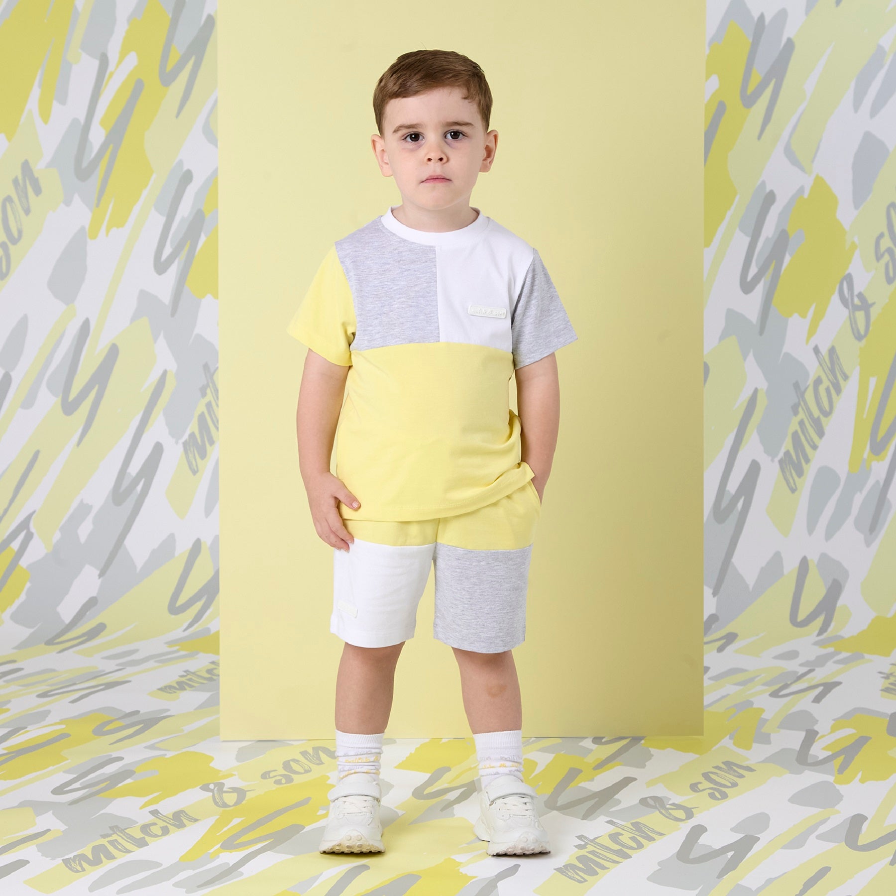 MITCH & SON GRAY Cut & Sew Short Set MITCH & SON GRAY Cut & Sew Short Set