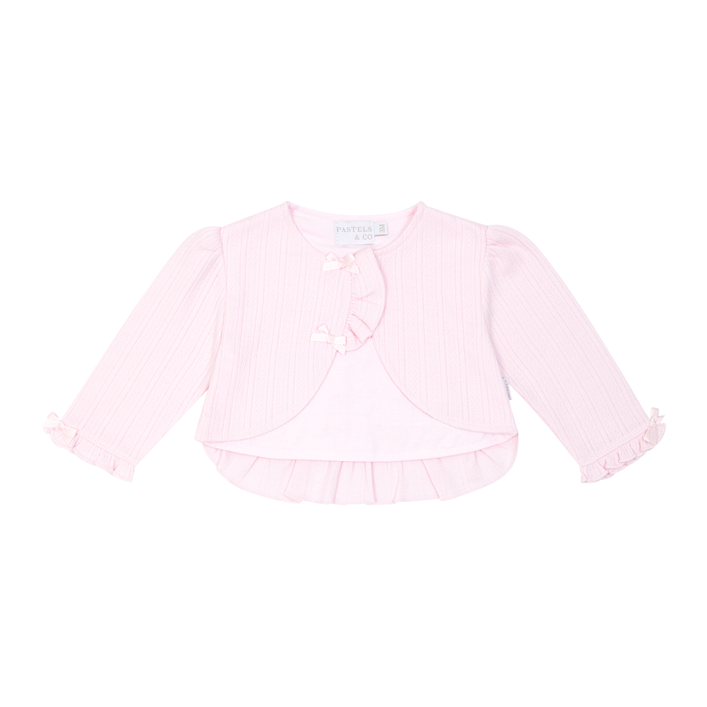 Pastels & Co Harriet baby girls cardigan. Pale Pink