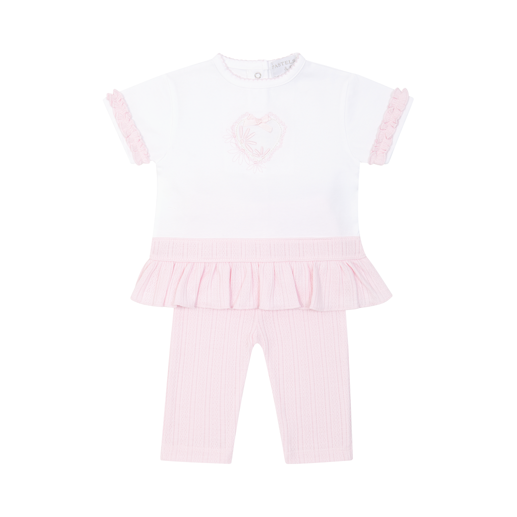 Pastels & Co Hope Love Heart Legging Set in dreamy pale pink. Cute and cosy leggings that bring a bit of joy to your wardrobe.