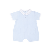 Hudson romper in soft pale blue with short sleeves from Pastels & Co.