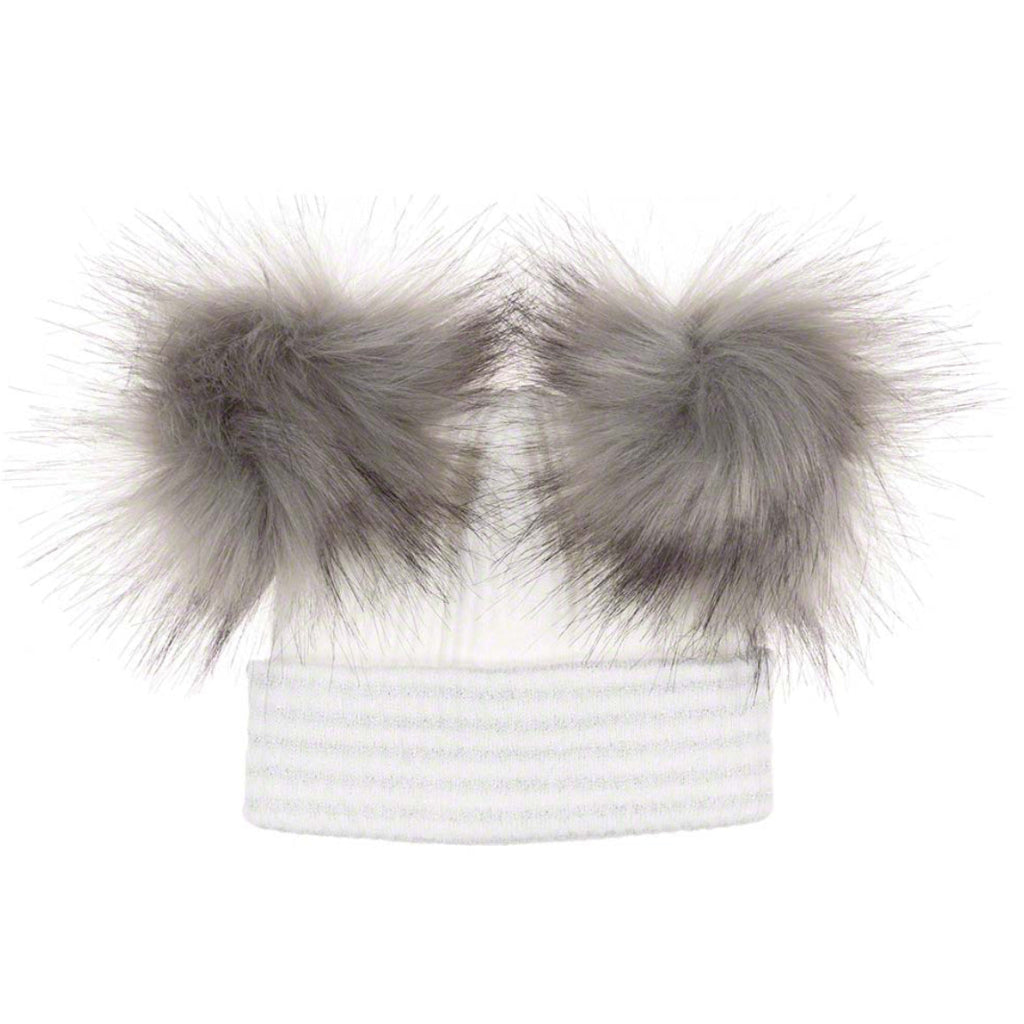 Pom Pom Envy Baby Stripe Double White Grey