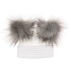 Pom Pom Envy Baby Stripe Double White Grey