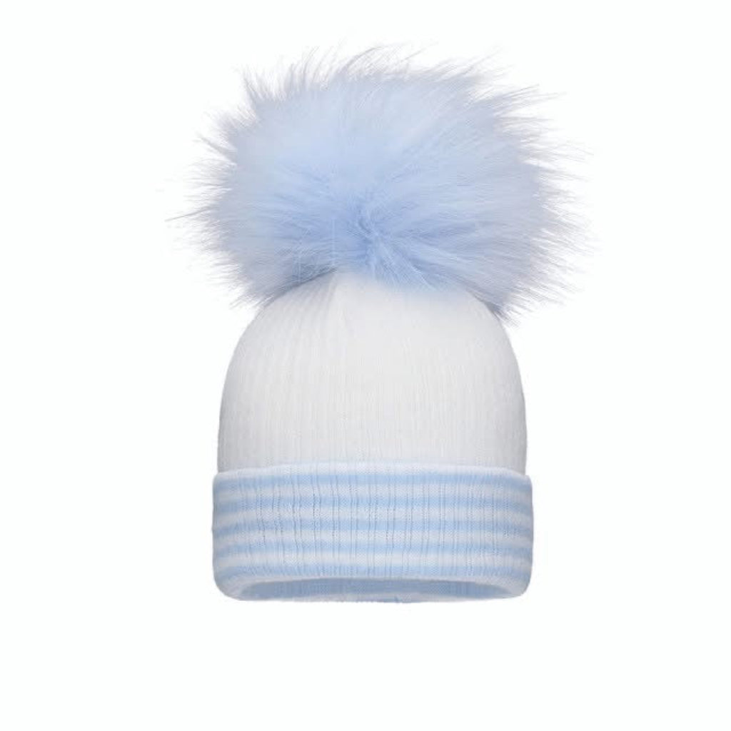 Pom Pom Envy Baby Stripe Single Pom Hat