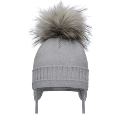 Pom Pom Envy Single Cable Hat Grey