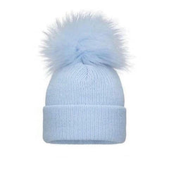 Pom Pom Envy Baby Knit Single Pom Hat Blue