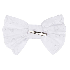 ADEE Chic Chevron Broderie Anglaise Bow Hairclip