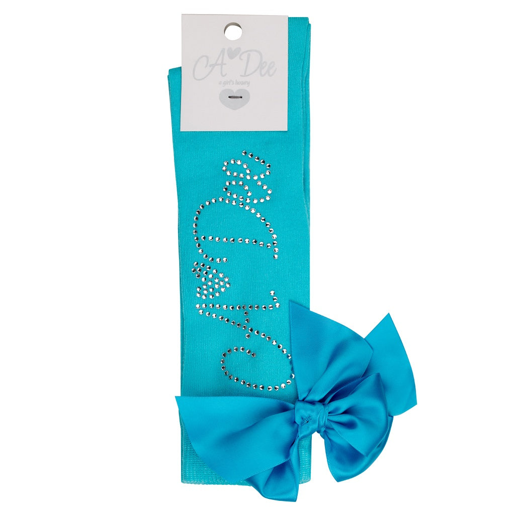 ADEE Ocean Pearl Diamante Knee High Socks ADEE Ocean Pearl Diamante Knee High Socks