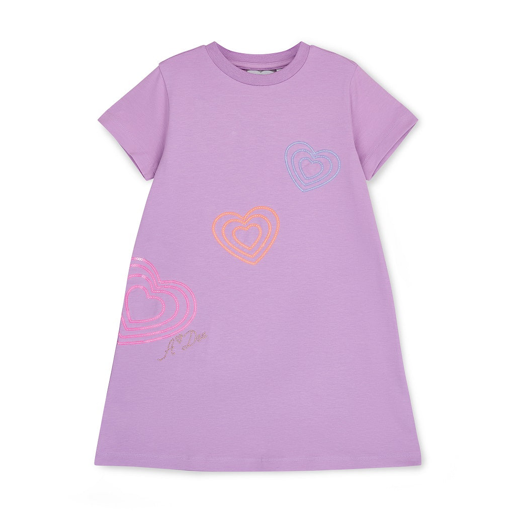 ADEE Evangeline Heart T-Shirt Dress Violet