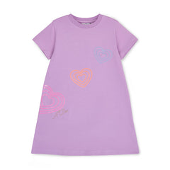 ADEE Evangeline Heart T-Shirt Dress Violet