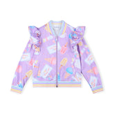 ADEE Pastel Parlour Complete the look with The Stephanie all over printed Ice Cream bomber.