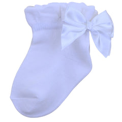 Pex White ribbon ankle socks