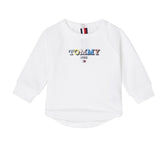 Baby multicoloured TOMMY sweatshirt. White