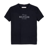 TOMMY Girls Gliiter Script T-Shirt Navy