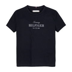 TOMMY Girls Gliiter Script T-Shirt Navy