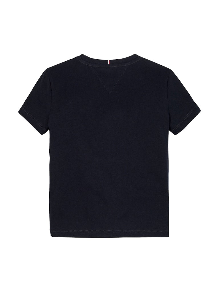 TOMMY HILFIGER JNR Girls Gliiter Script T-Shirt Navy TOMMY HILFIGER JNR Girls Gliiter Script T-Shirt Navy