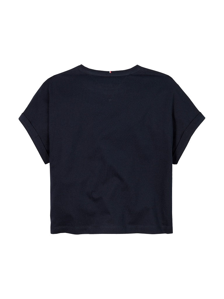 HILFIGER JNR Girls Sequin Flag T-Shirt Navy HILFIGER JNR Girls Sequin Flag T-Shirt Navy