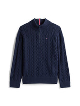 TOMMY HILFIGER Cotton Cable Half Zip Sweater