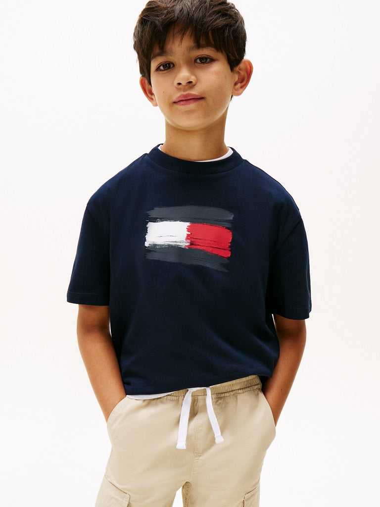 TOMMY HILFIGER Kids Flag Archive T-Shirt Navy TOMMY HILFIGER Kids Flag Archive T-Shirt Navy