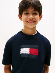 TOMMY HILFIGER Kids Flag Archive T-Shirt Navy