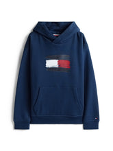 TOMMY HILFIGER Kids Flag Hoodie. Dark Navy