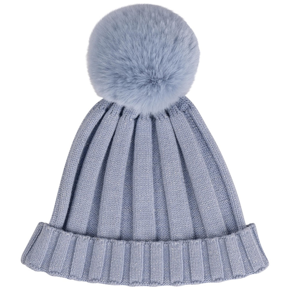 ADEE Paola Knitted Lurex Pom Pom Hat ADEE Paola Knitted Lurex Pom Pom Hat