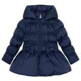BACK TO SCHOOL Navy Padded jacket by ADEE with padded bow appliques on front and back,