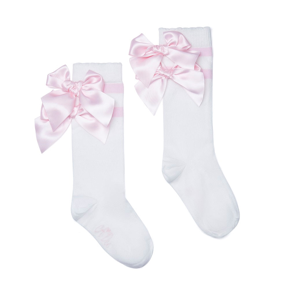 ADEE Maeve Knee High Double Bow Socks