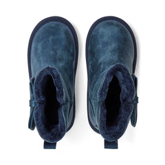 ADEE Bowtiful Faux Suede Boots Navy