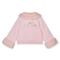 ADEE Winter Bloom Collection. The Audrey Bomber features gorgeous fur trim detailing and a classic diamanté A*Dee logo across the back. Pale Pink