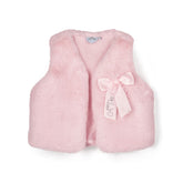 ADEE Winter Bloom Collection. The Ana Faux Fur Gilet comes in a gorgeous pink shade, finished with a beautiful appliqué bow on the chest. Pale Pink