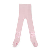 ADEE Winter Bloom Collection. The Adaline tights feature two beautiful applique bows at the back of each leg. Pale Pink