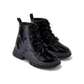 ADEE Go back to school in style with the black Selene boot. Featuring branding embroidered branding and lace up fastening. Finished with non-slip rubber soles.