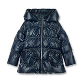 ADEE BTS The Luna padded jacket features cute heart shaped pockets on the front and diamante badge on one sleeve. Complete with full hood and branded zip fastening. Navy