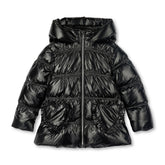 ADEE BTS The Luna padded jacket features cute heart shaped pockets on the front and diamante badge on one sleeve. Complete with full hood and branded zip fastening. Black