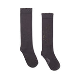 ADEE Complete your back to school outfit with the Seren knee high socks. Featuring a sparkling diamante logo on each side. Dark Grey