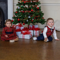 Emile et Rose Campbell Baby Boys Red Tartan Outfit