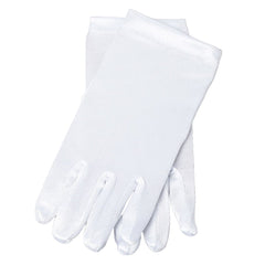 Satin Gloves in White for Girls