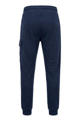 C.P. Company Kids track pants with signature lens details, side cargo pocket, elasticated waistband and ribbed cuffs . 100% Cotton. Dusty Blue