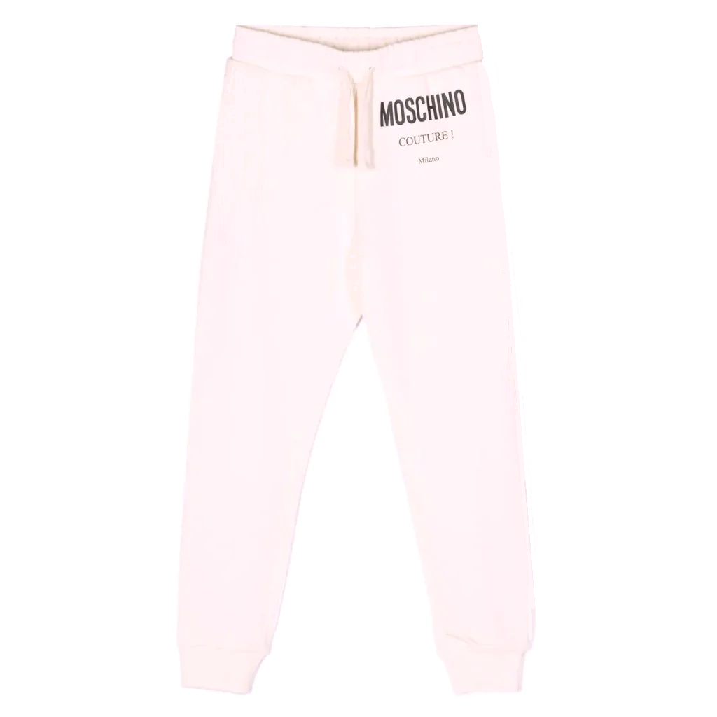 Kids Moschino Couture Logo Print Joggers Pink