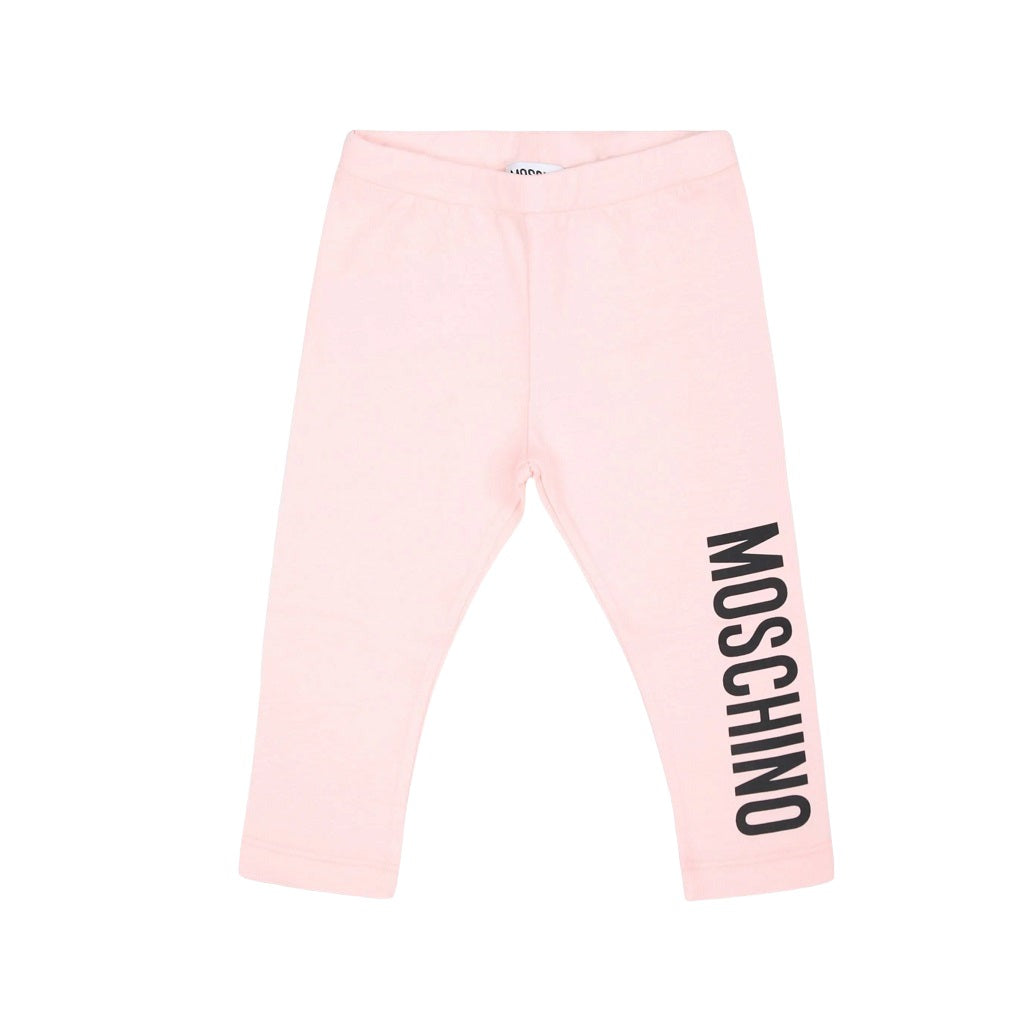 Moschino Logo Print Jersey Leggings Pink