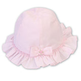 SARAH LOUISE Girls Sunhat, a beautiful hand-smocked trim with a delicate bow detail.