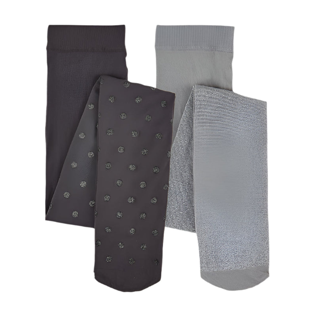 Mayoral Girls Sparkly Tights 2 Pair Set Grey