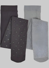 Mayoral Girls Sparkle Tights 2 Pair Set Grey